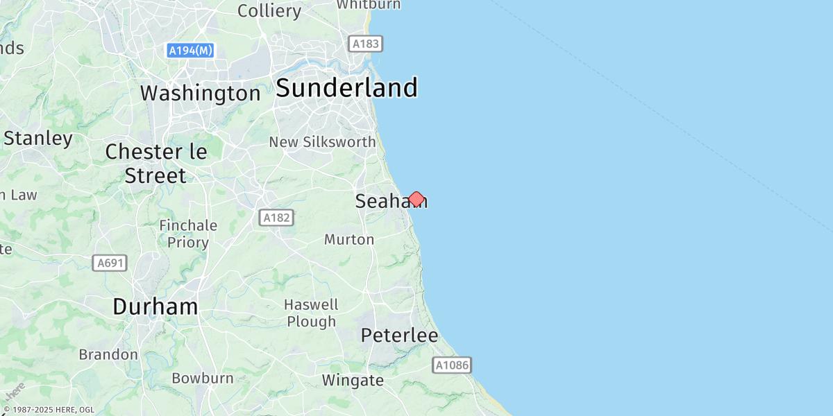 Map of Seaham