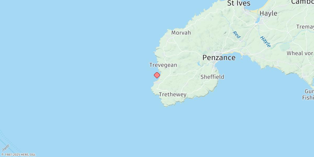 Map of Sennen Cove