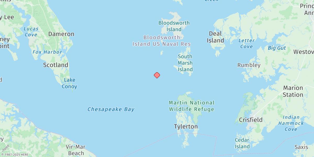 Map of Holland Island Bar Light