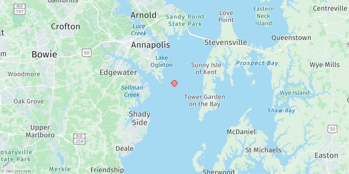 Map of Thomas Point Shoal Light