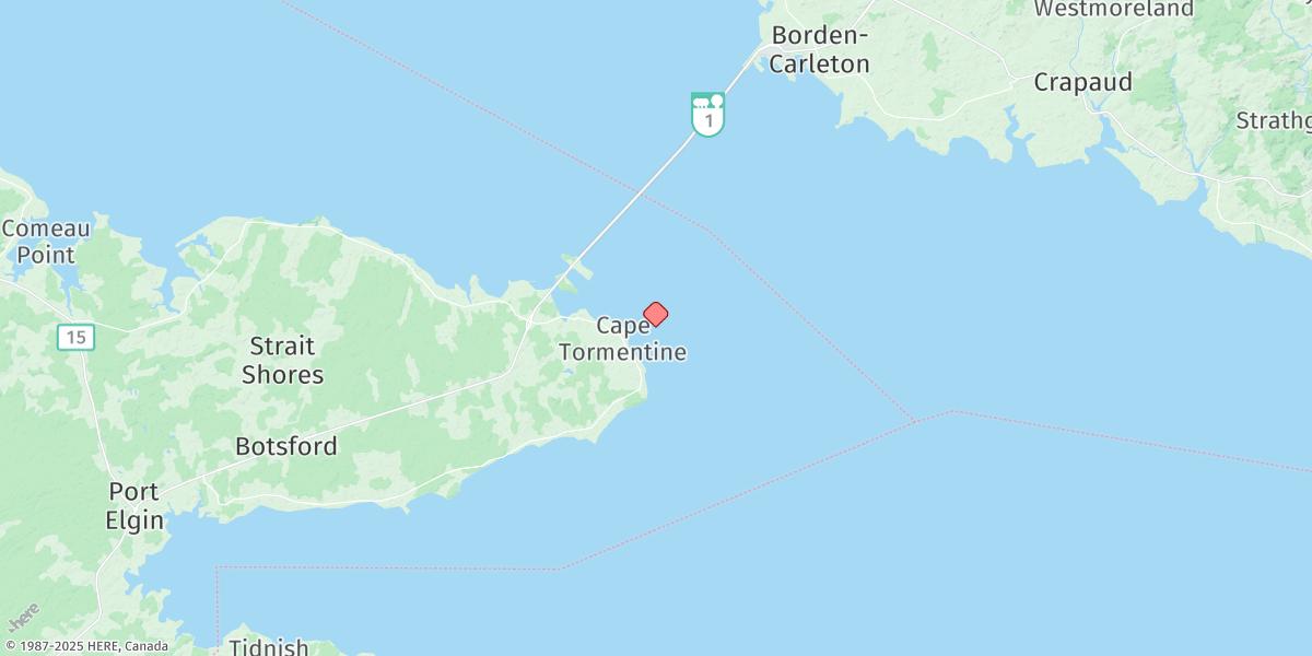 Map of Cape Tormentine