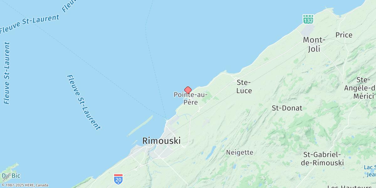 Map of Pointe-au-pere
