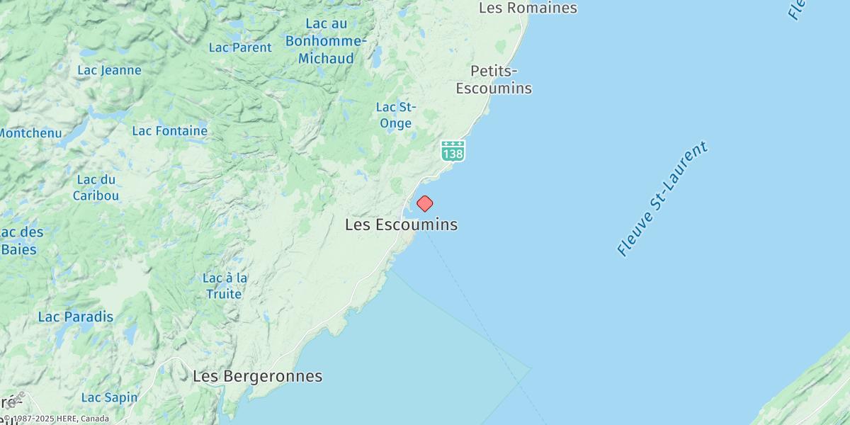 Map of Les Escoumins