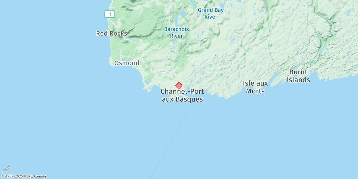Map of Port Aux Basques