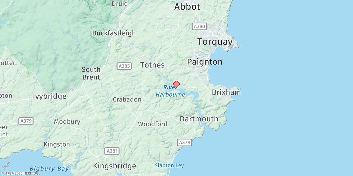 Map of Stoke Gabriel (Duncannon)