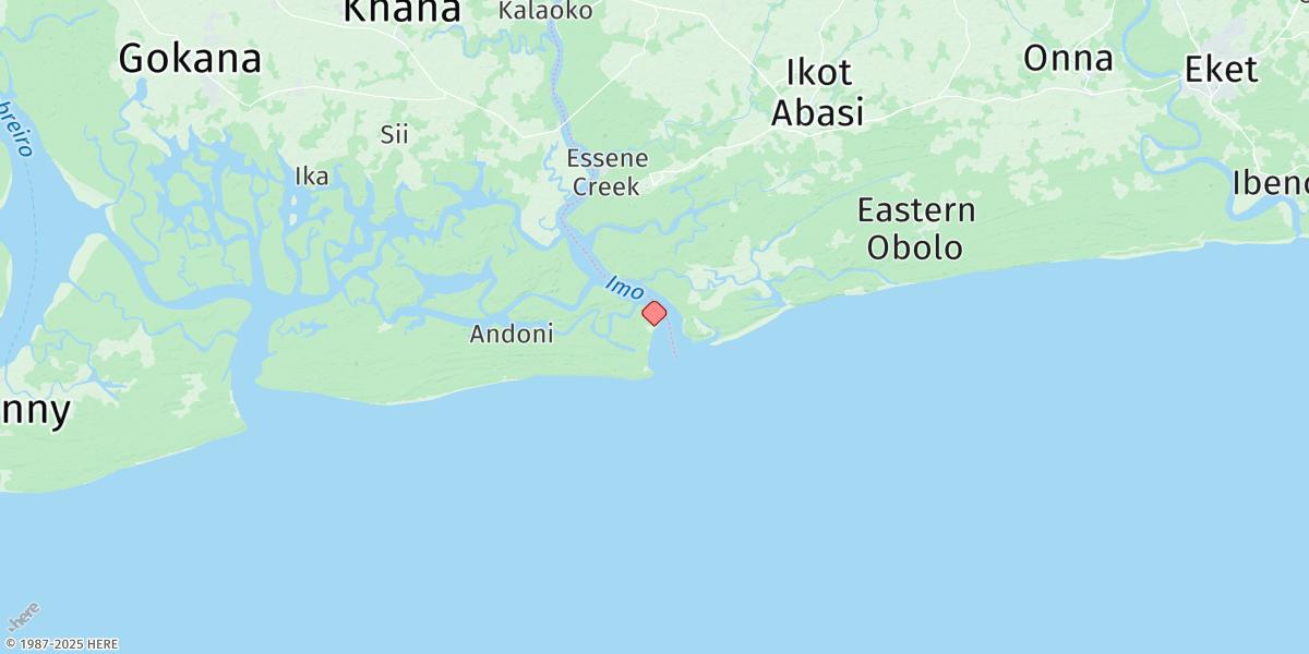 Map of Opobo River Entrance (Sandy Point)