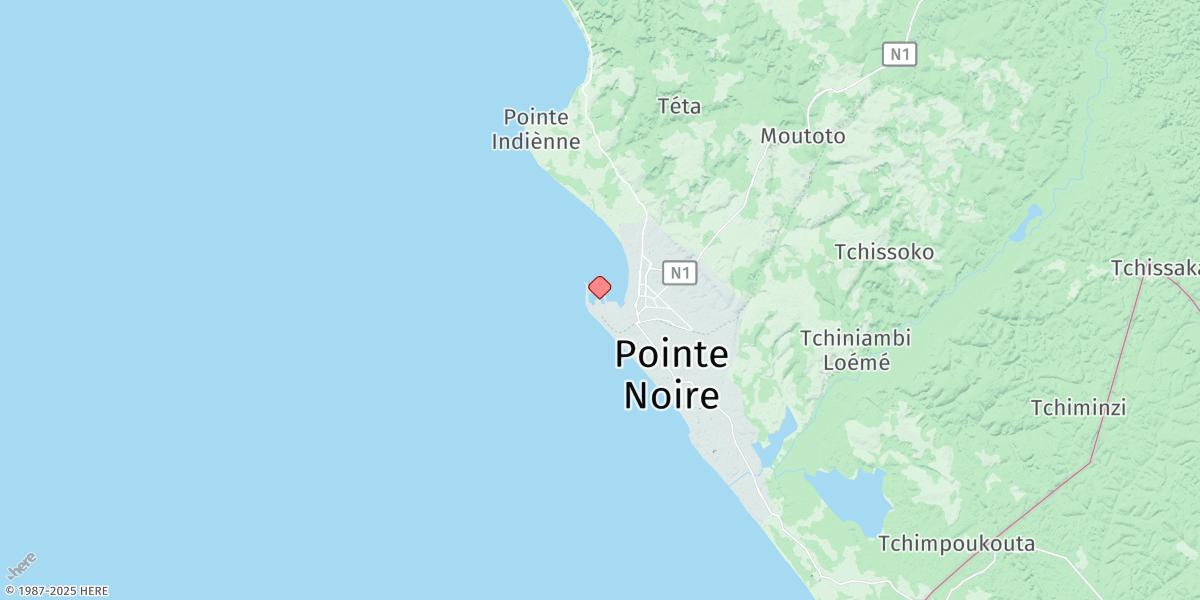 Map of Pointe Noire