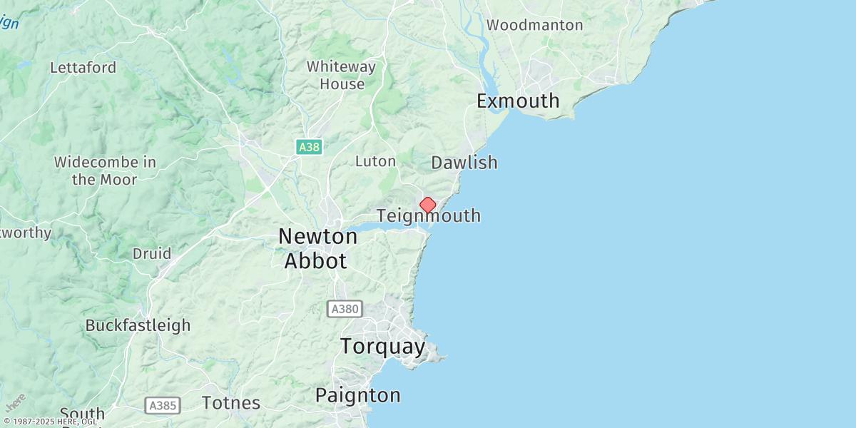Map of Teignmouth (New Quay)