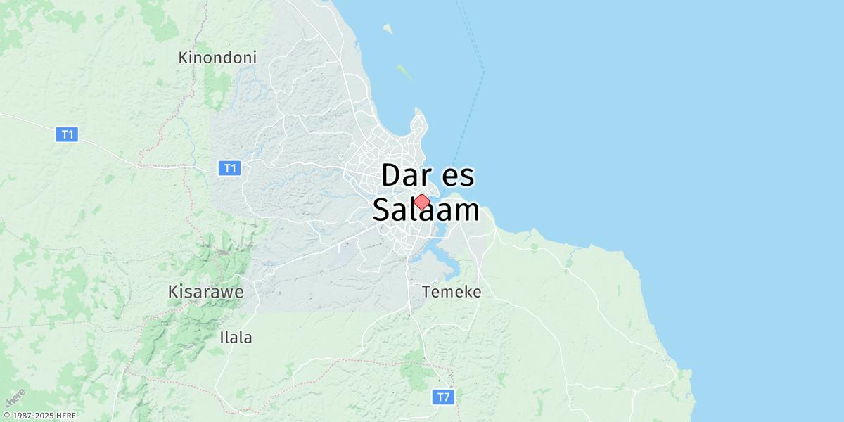 Map of Dar Es Salaam