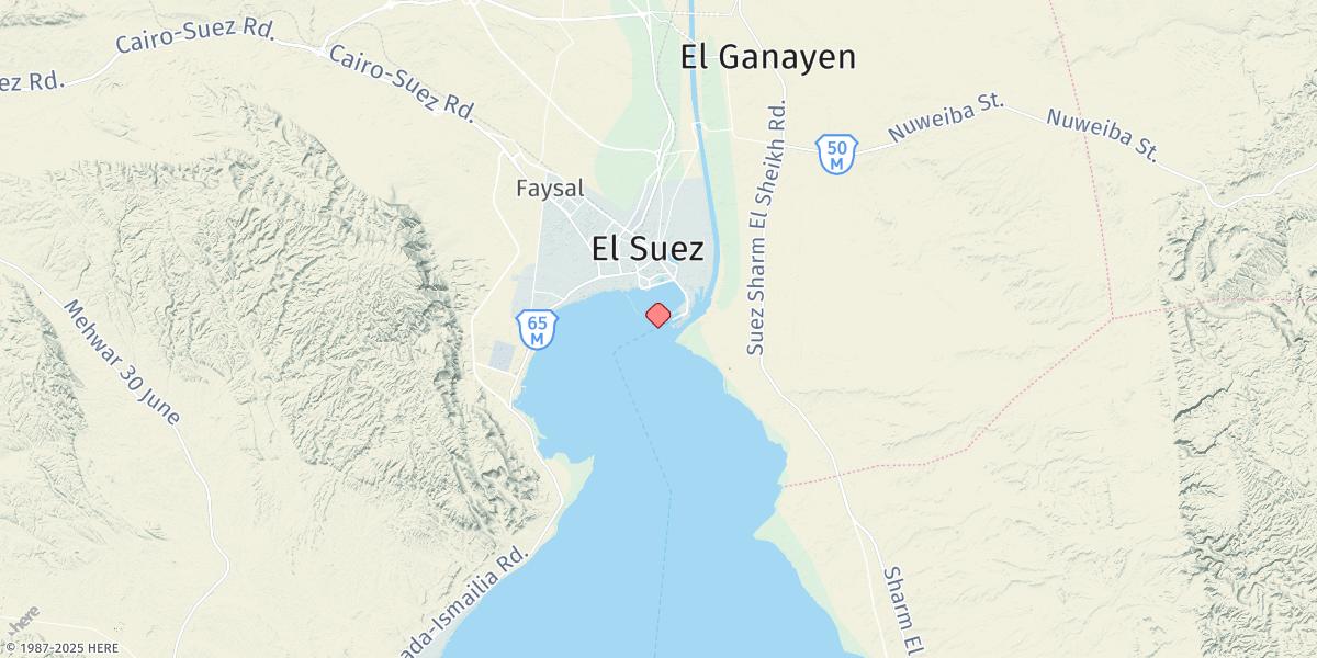 Map of Suez (As Suways)