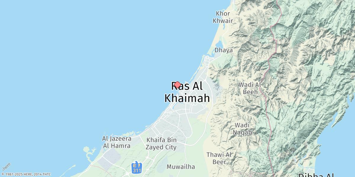 Map of Ras Al Khaymah