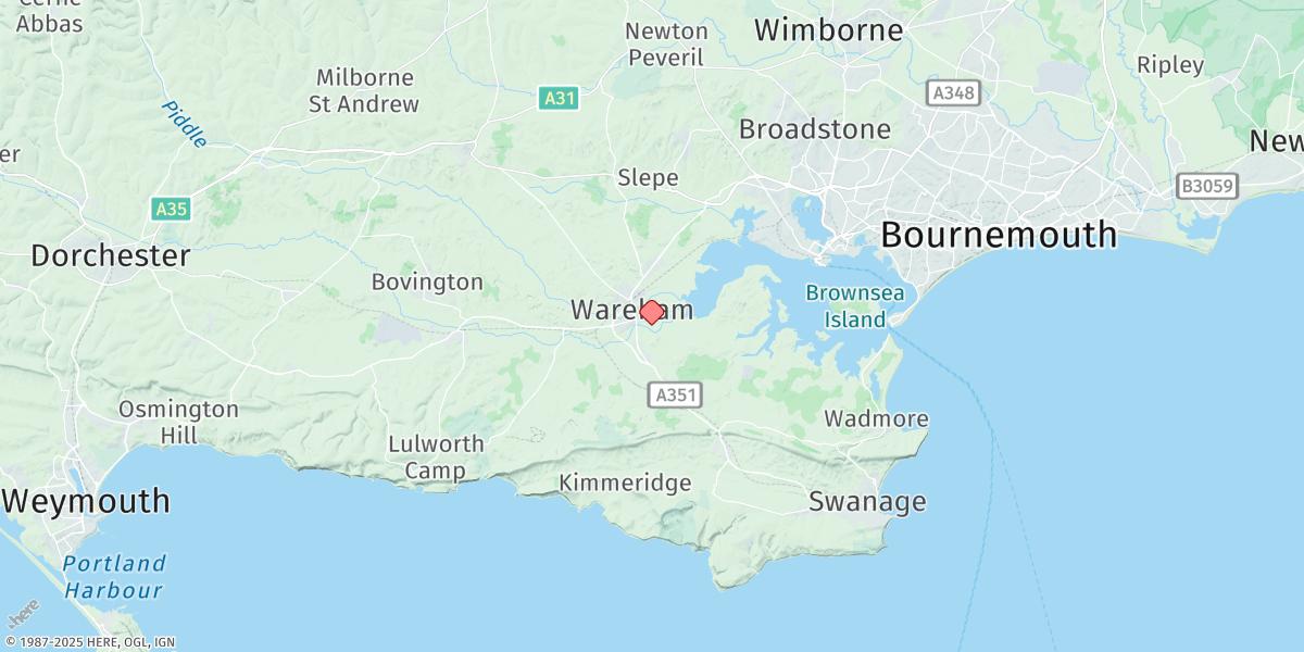 Map of Wareham (River Frome)