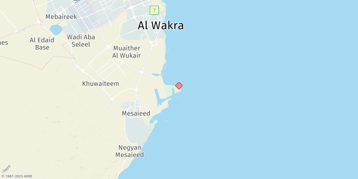 Map of Mesaieed Outer Channel Entrance