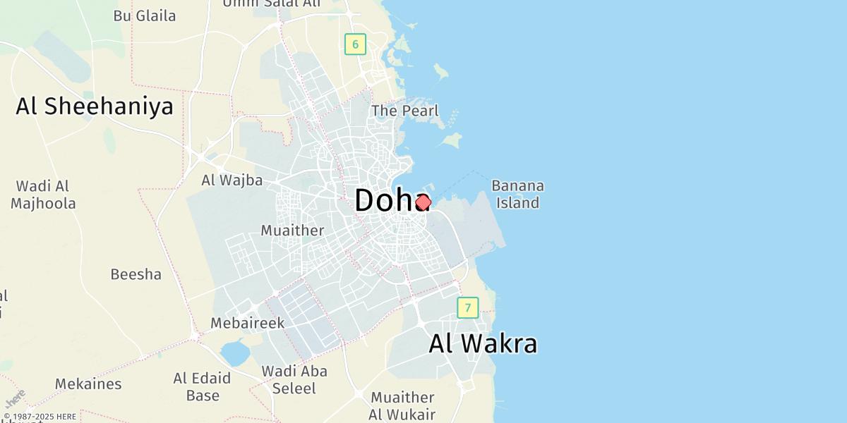 Map of Doha (Ad Dawhah)