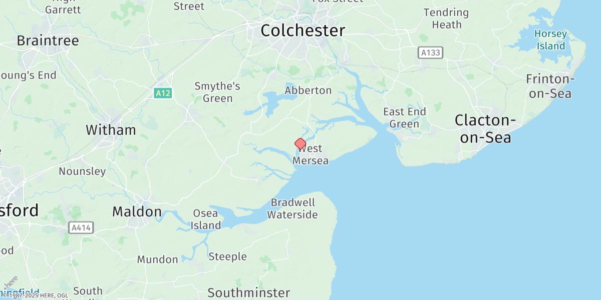 Map of West Mersea