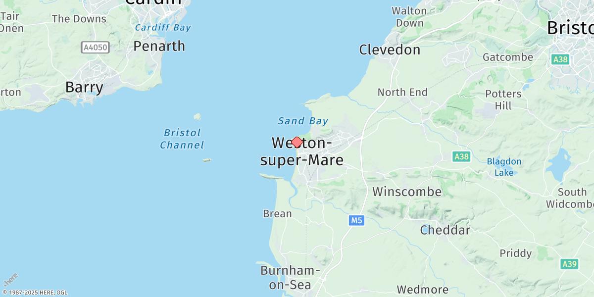 Map of Weston-super-mare