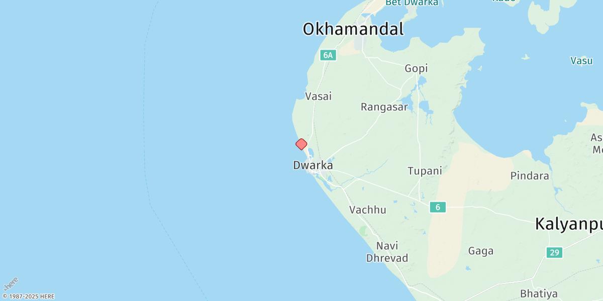 Map of Dwarka (Rupen Bandar)