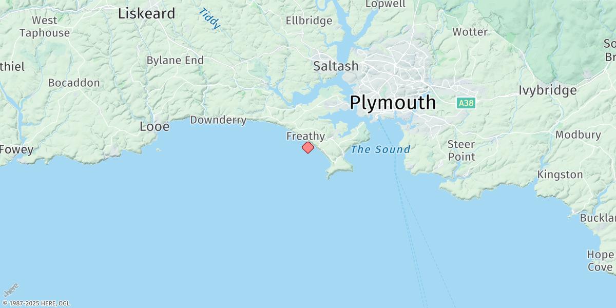 Map of Whitsand Bay