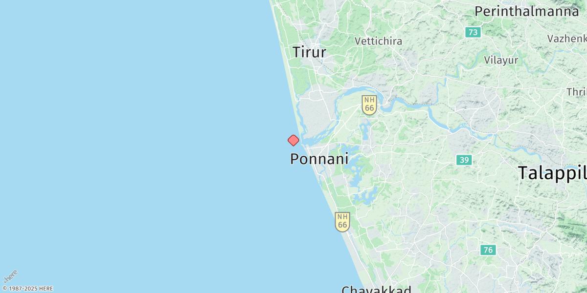 Map of Ponnani