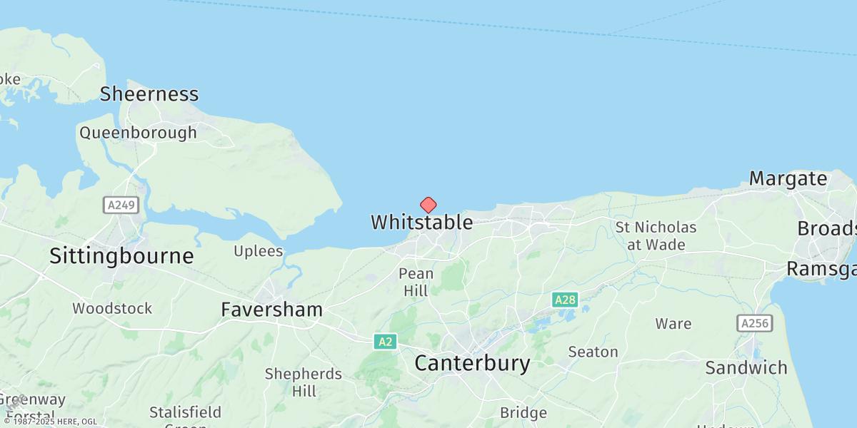 Map of Whitstable Approaches