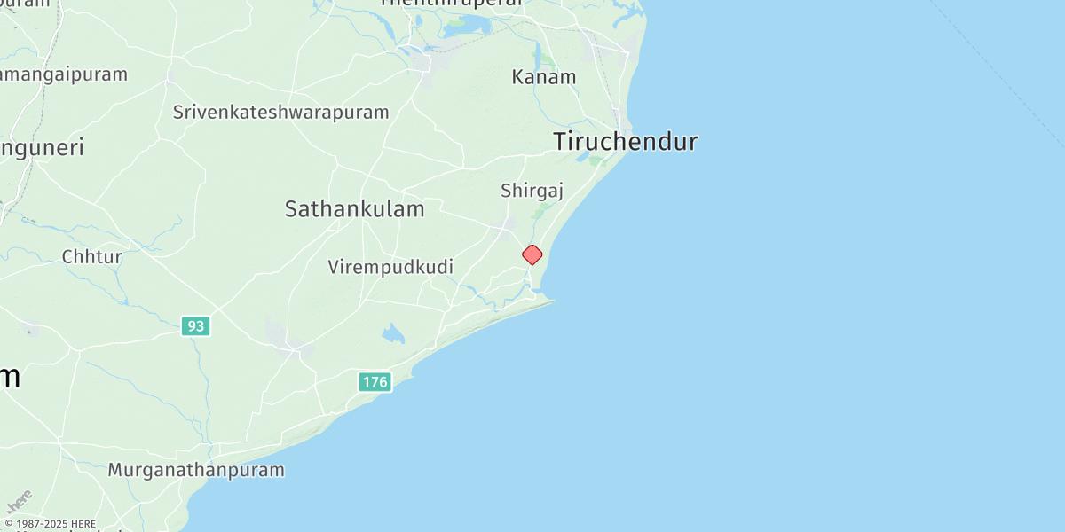 Map of Kulasekarapatnam