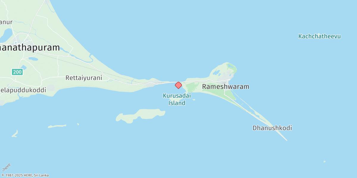Map of Pamban Pass