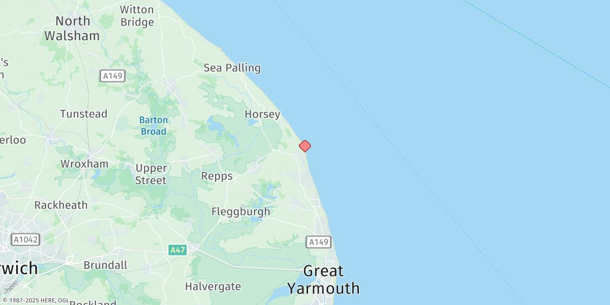 Map of Winterton-on-sea