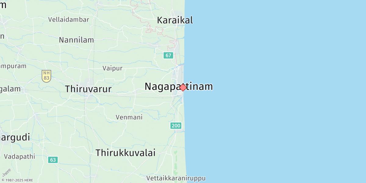 Map of Nagappattinam