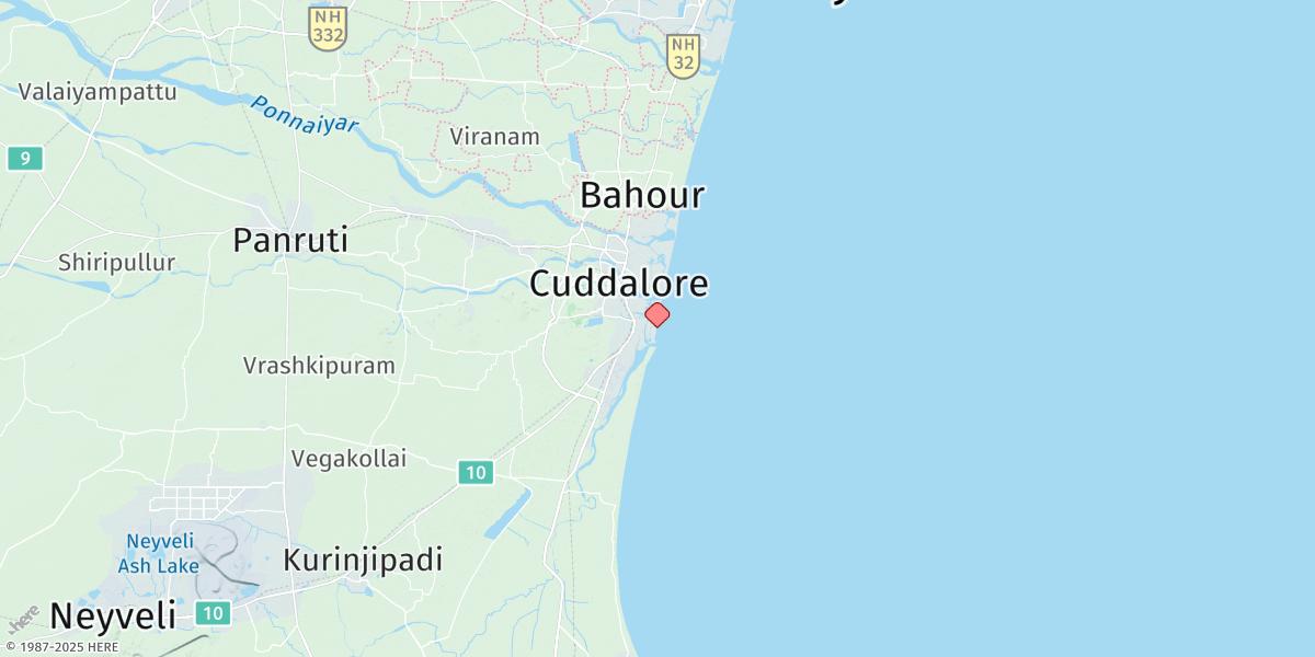 Map of Cuddalore