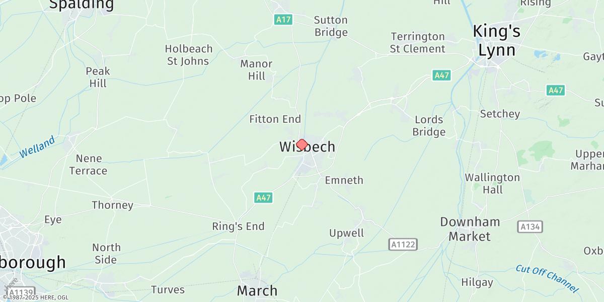 Map of Wisbech