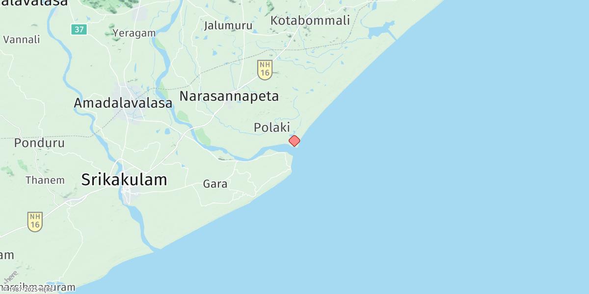 Map of Kalingapatnam