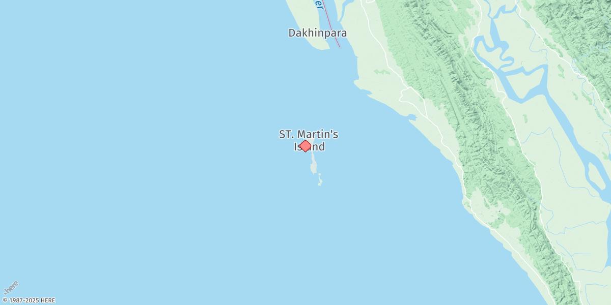 Map of St. Martin's Island