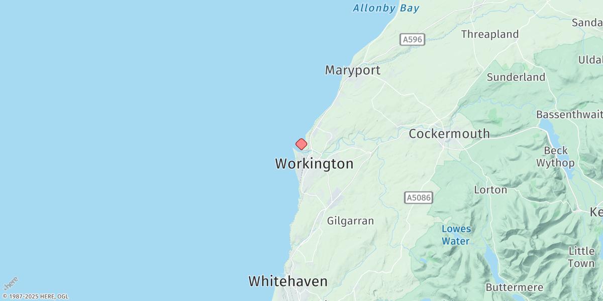 Map of Workington