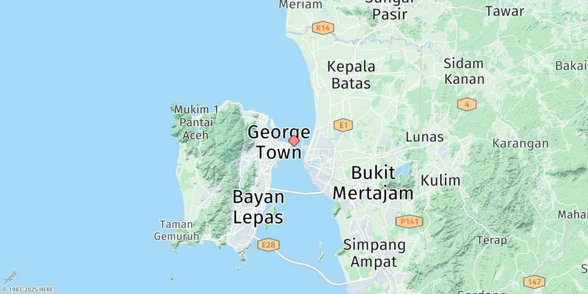 Map of Pinang (Georgetown)
