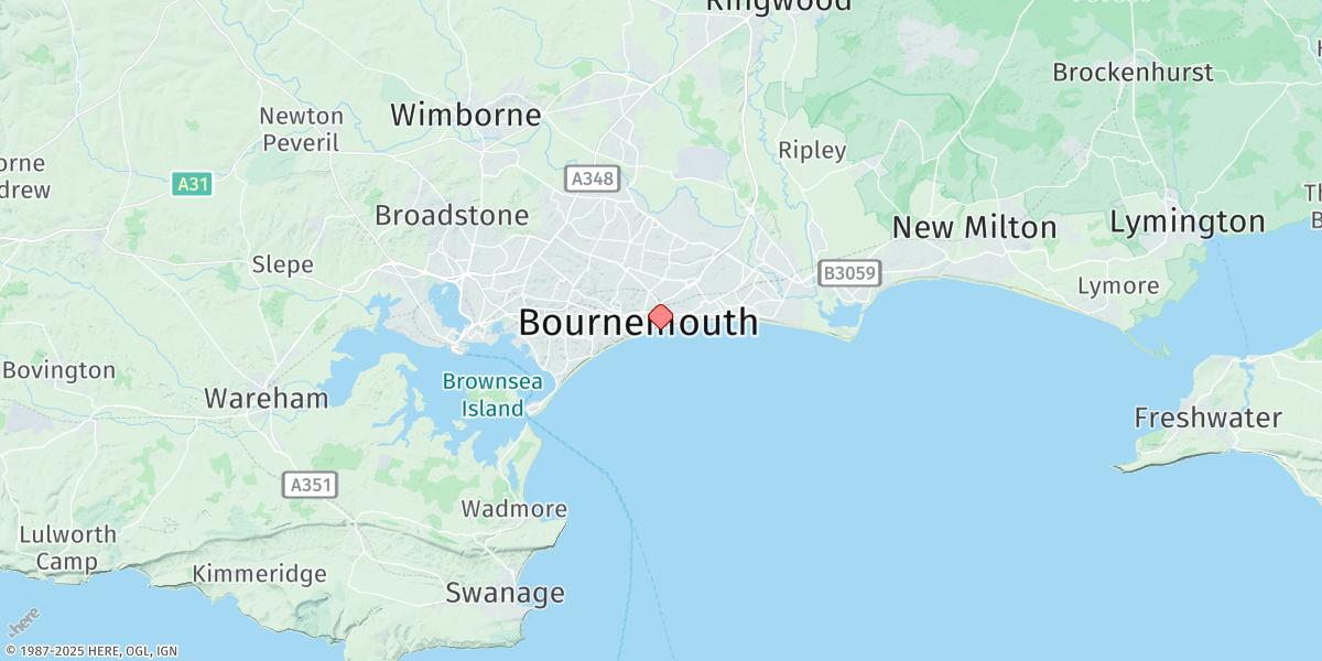 Map of Bournemouth