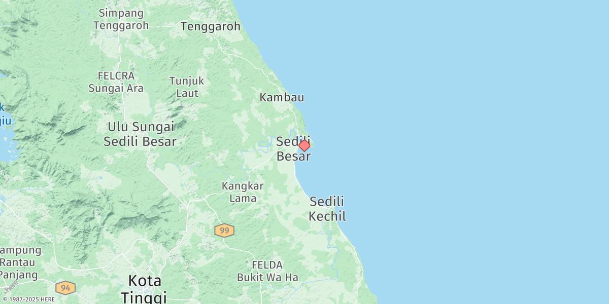 Map of Tanjung Sedili Besar