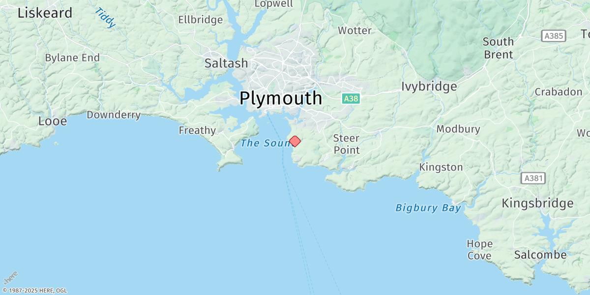 Map of Bovisand Pier