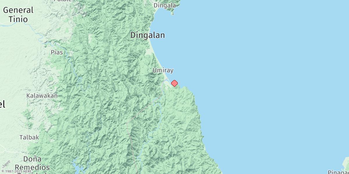 Map of Umiray River Entrance