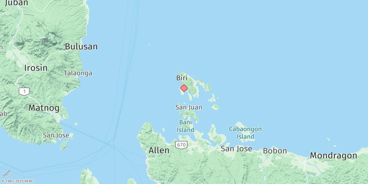 Map of Biri Island