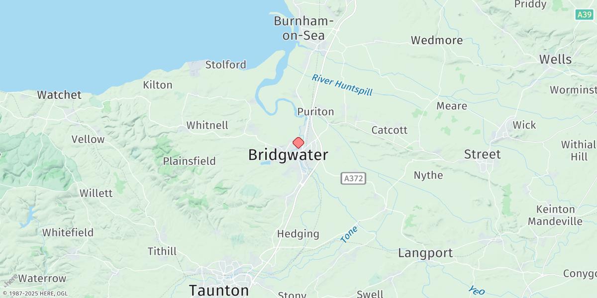 Map of Bridgwater