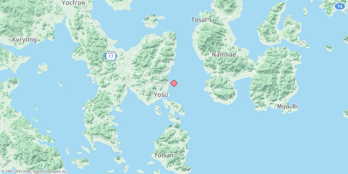 Map of Yeosu