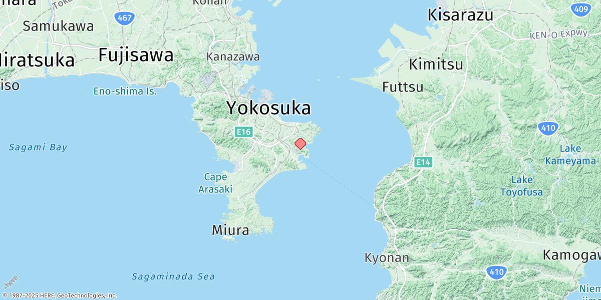 Map of Uraga Ko