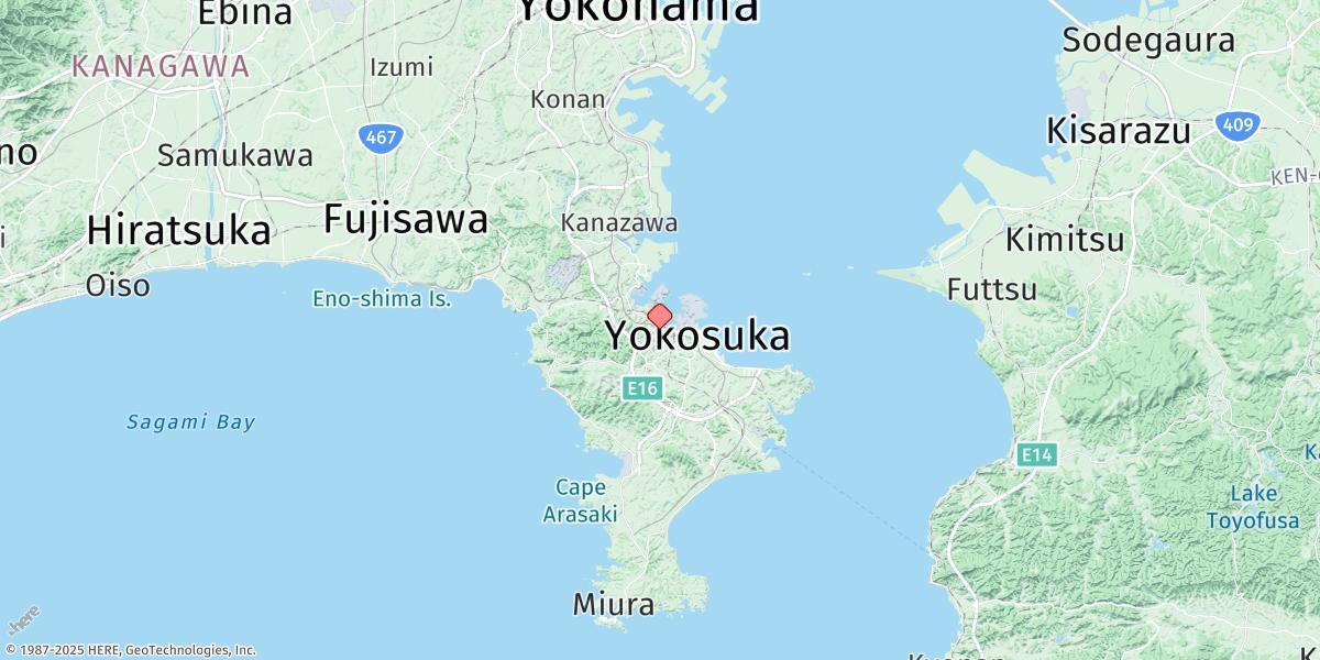 Map of Yokosuka
