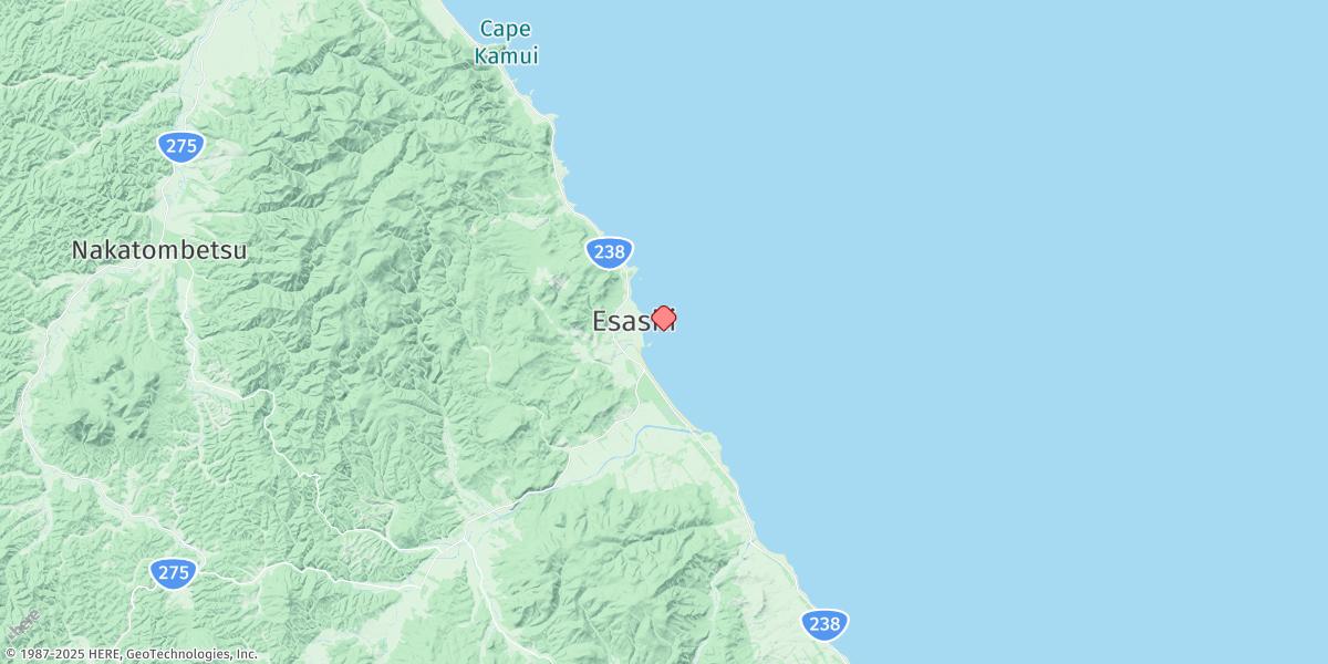 Map of Esashi (Hokkaido Ne Coast)