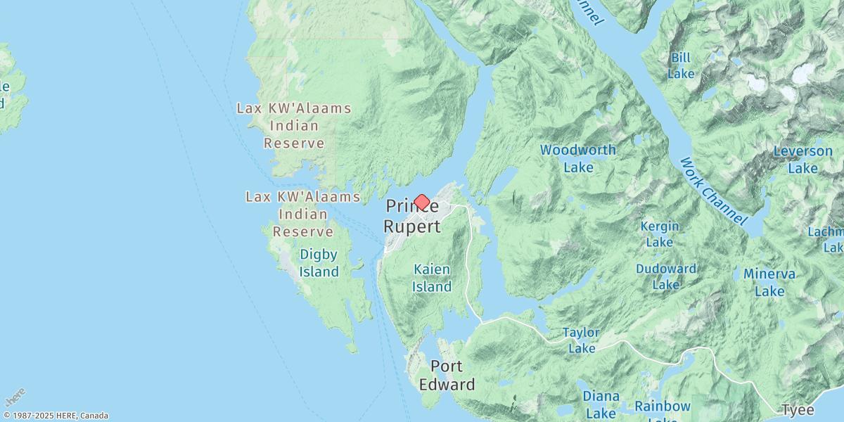 Map of Prince Rupert