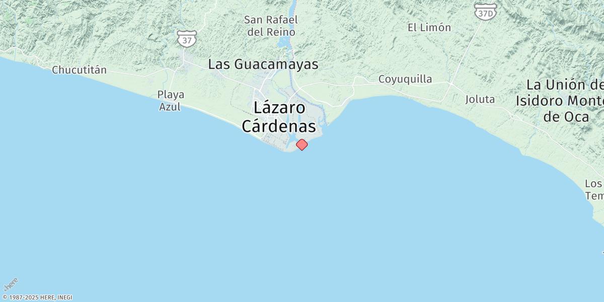 Map of Puerto Lazaro Cardenas