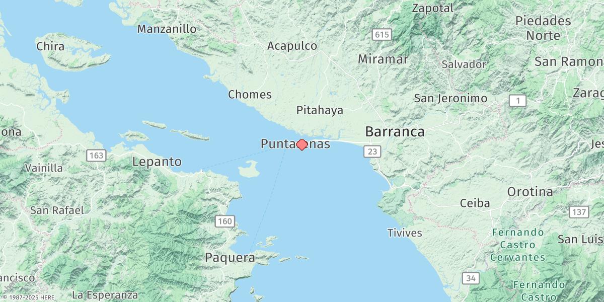 Map of Puntarenas