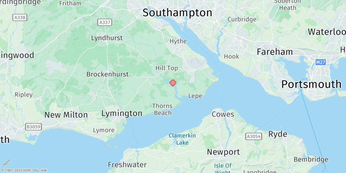 Map of Bucklers Hard