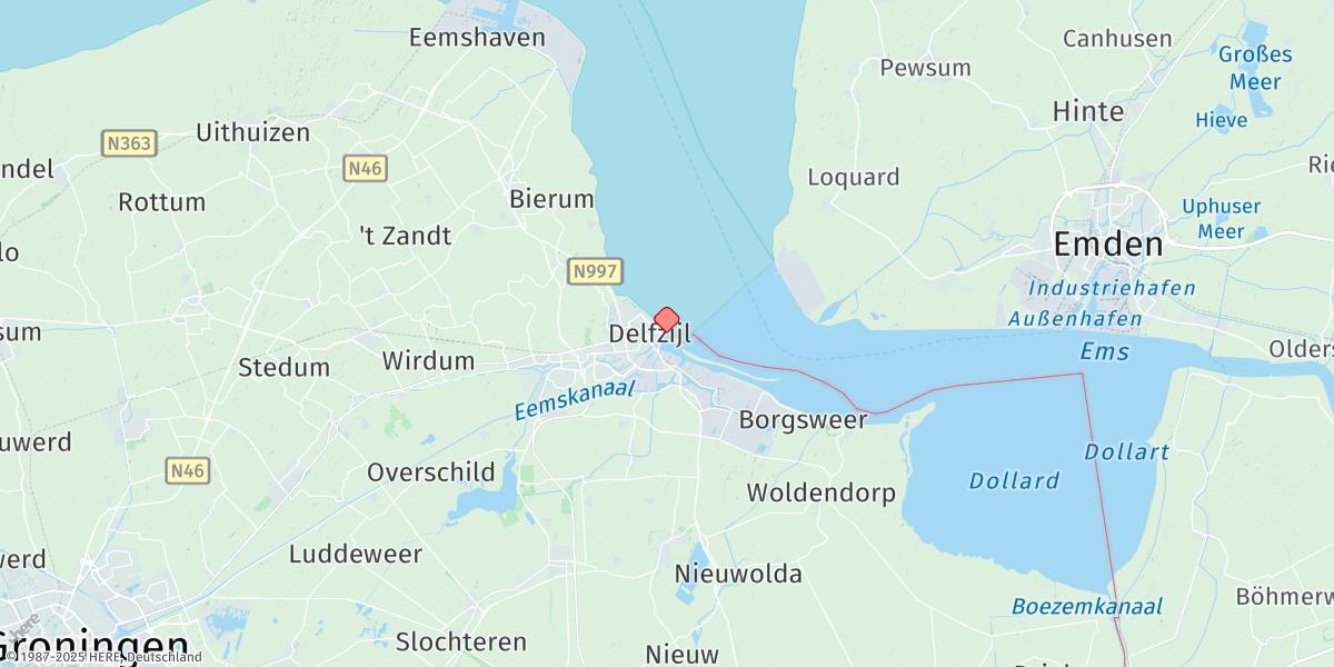 Map of Delfzijl