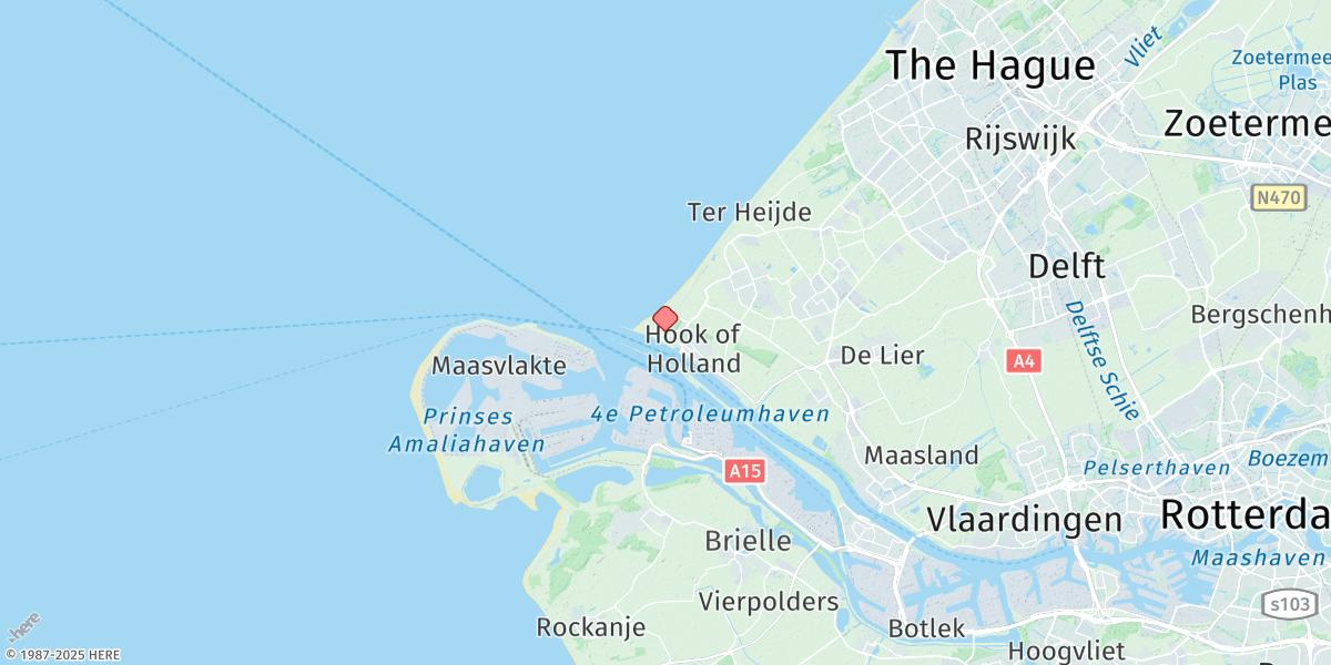Map of Hoek Van Holland